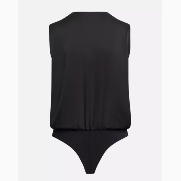 Favorite Daughter The Date Sleeveless Wrap Bodysuit XS/S/M Black Classic - Picture 5 of 6